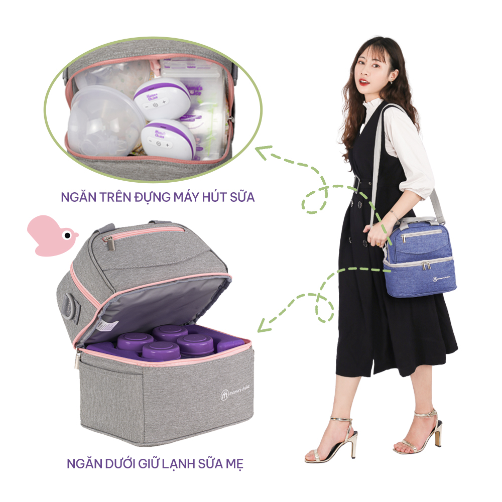 Combo Balo Bảo Quản Sữa Mẹ Mama’s Choice, Trọn Bộ Giữ Nhiệt Bình Sữa Đa Năng, Đựng Đồ Cho Mẹ Bé, Giữ Lạnh Lên Tới 14 Giờ