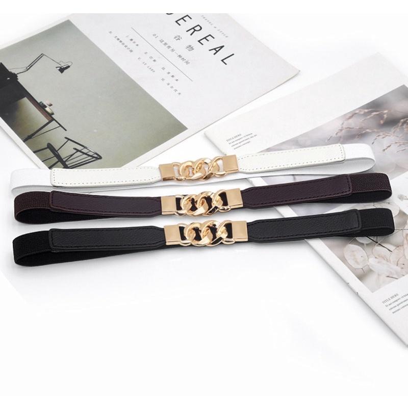 Thắt Lưng Co Giãn Phong Cách Retro Thời Trang Cho Nữ, Dây Lưng Nữ Mặc Váy-Áo mặt khoá xích