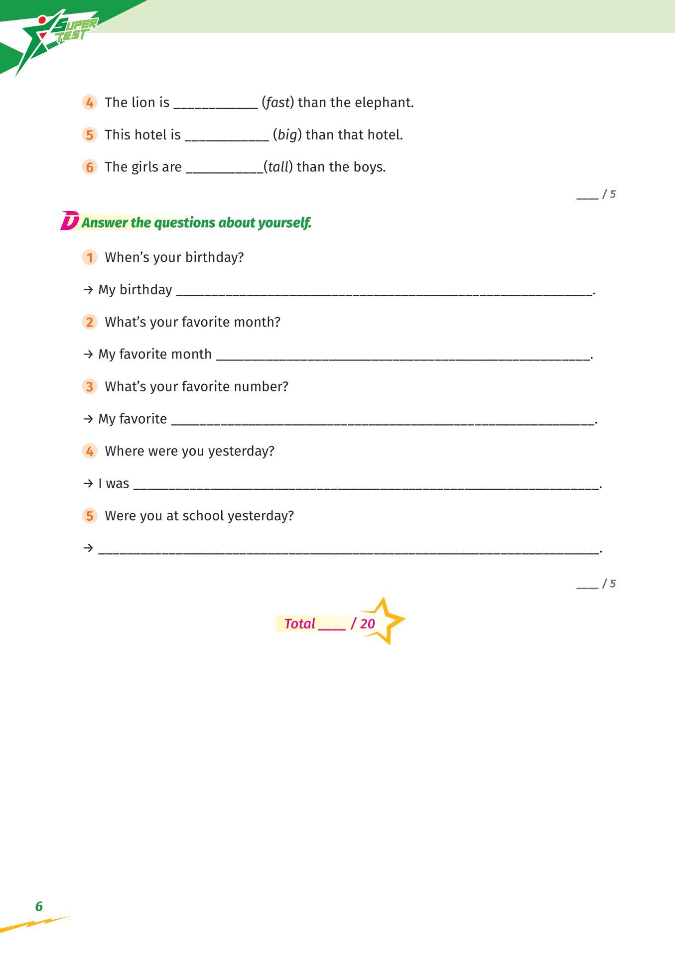 Super Test - Đề Kiểm Tra Nhanh Tiếng Anh Cho Học Sinh Lớp 4