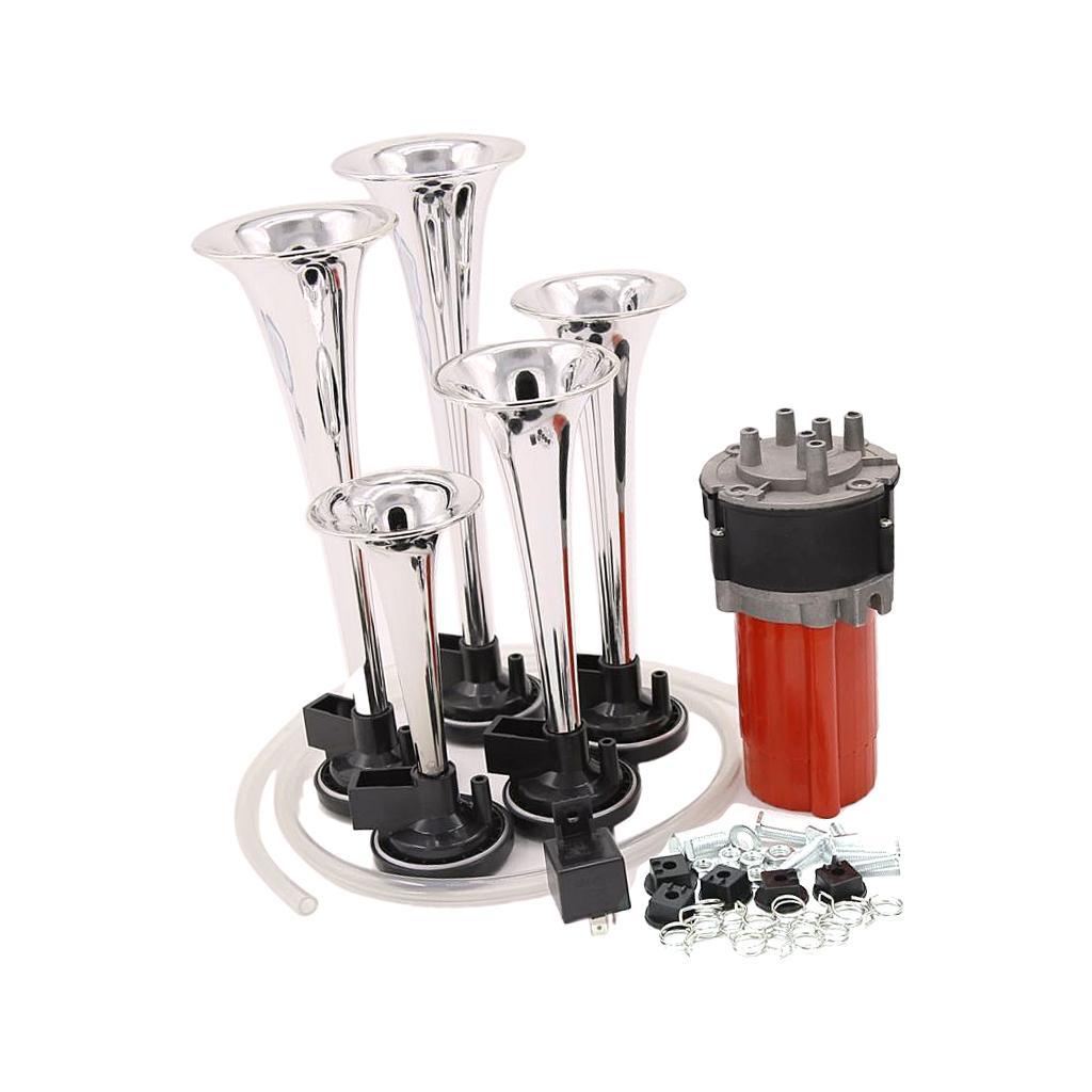 12V 130db 5 Trumpet Musical Kit for Car SUV Truck Van Boat