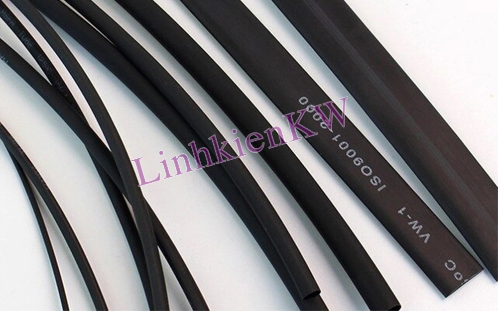Ống gen co nhiệt các loại 1,5mm, 2mm, 2,5mm, 3mm, 4mm, 5mm, 6mm, 7mm, 8mm, 9mm, 10mm màu đen !
