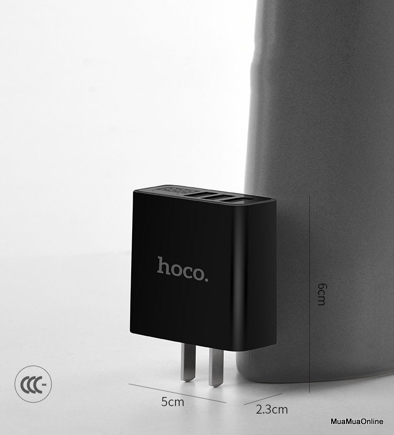 Cóc Sạc Hoco C15 3 Cổng Usb, Màn Led - Hàng Chính Hãng