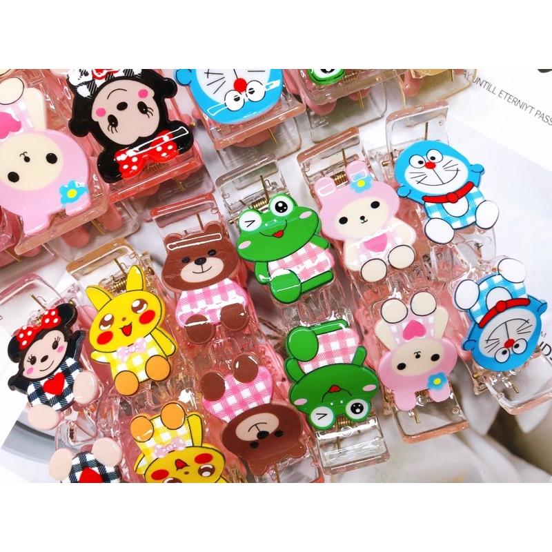 Kẹp càng cua trong suốt 3 răng, 5 răng hình thú, con vật, hoạt hình, trái cây, 12 con giáp màu sắc đáng yêu