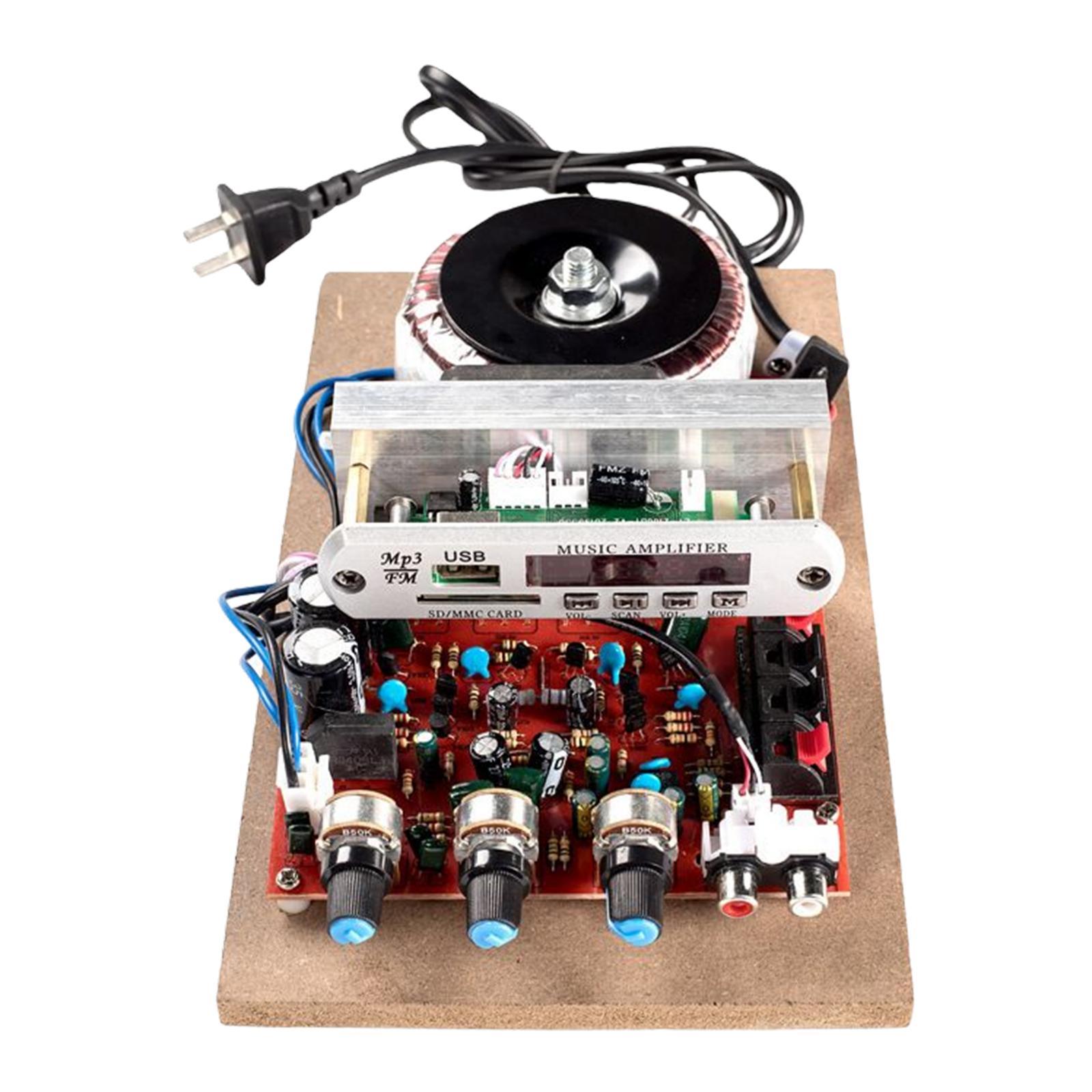 F06 Power Amplifier Board BT 5.0 HiFi Stereo DIY Music Amp 220V Volume Knob