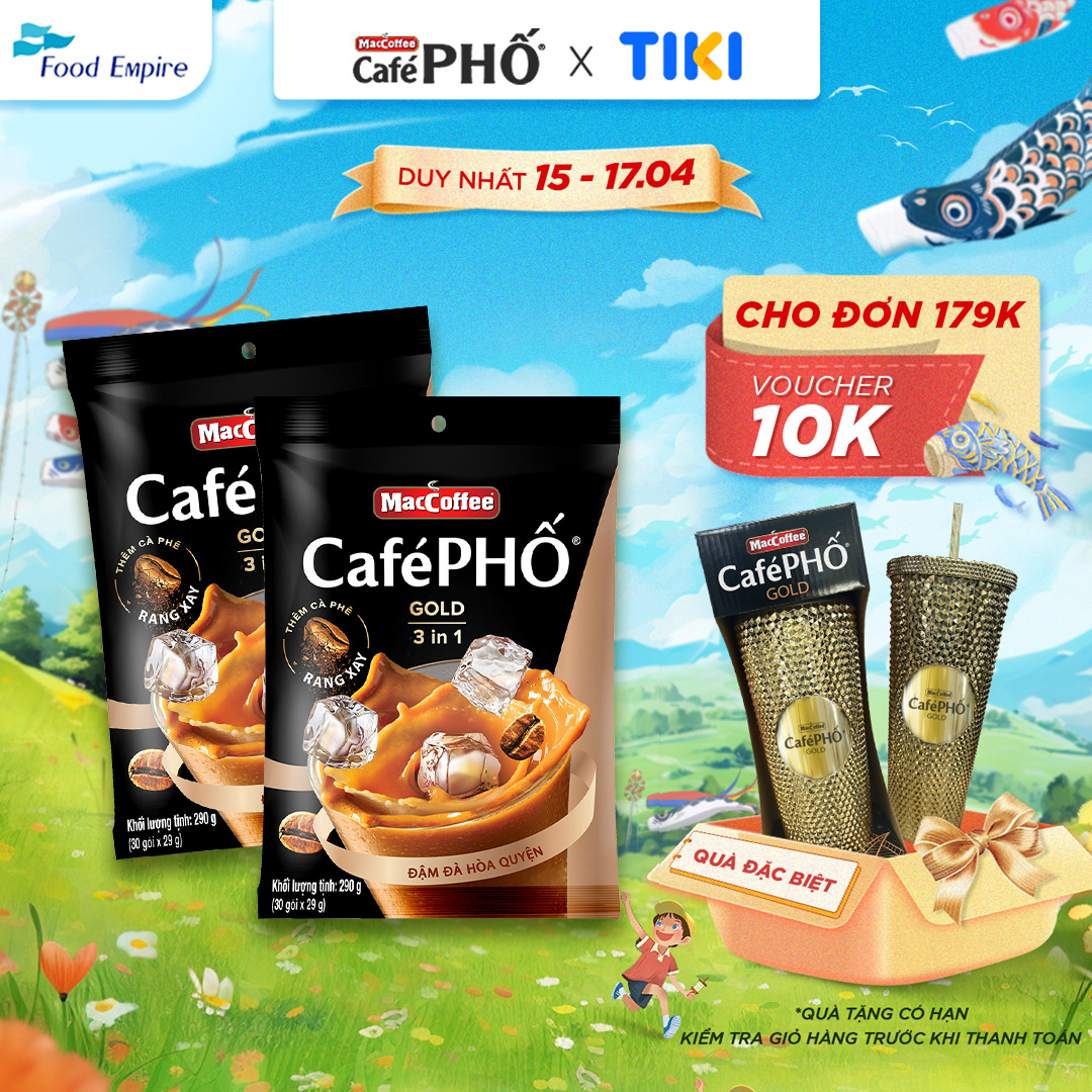 Combo 2 Túi Cà phê Phố GOLD Sữa Đá - MacCoffee (túi 30 gói x 29g)