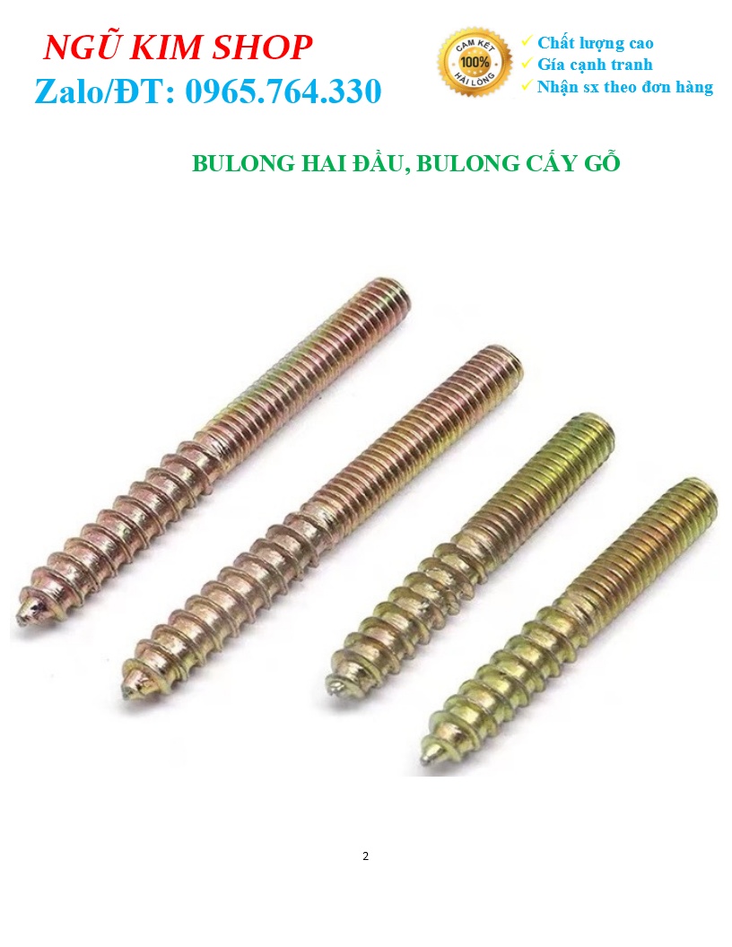 BULONG HAI ĐẦU _ BULONG CẤY GỖ M6