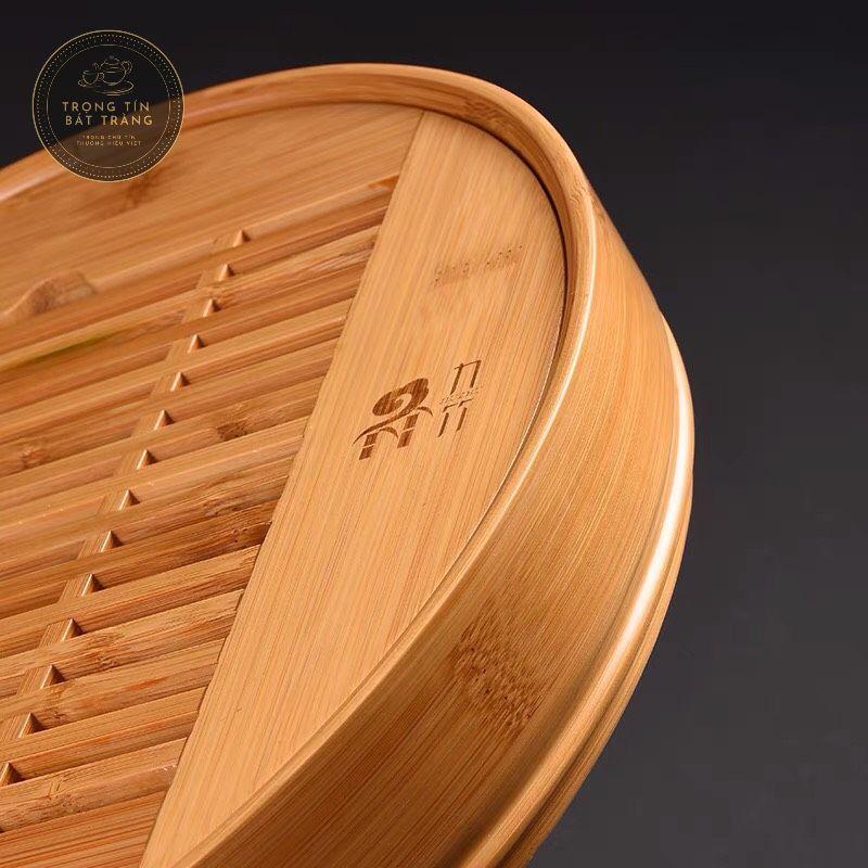 Khay Trà Tre Cao Cấp Tròn Trung Kích Thước 30*5 KT 13.2