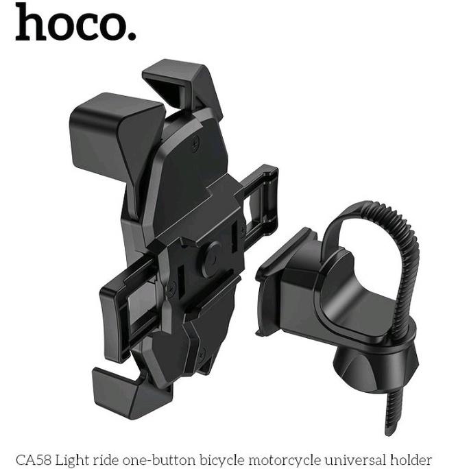 Giá đỡ điện thoại trên xe máy HOCO CA58  Xoay 360 độ 4 góc 2 gọng gắn chân gương, ghi đông xe Chống rung - Hàng Chính Hãng