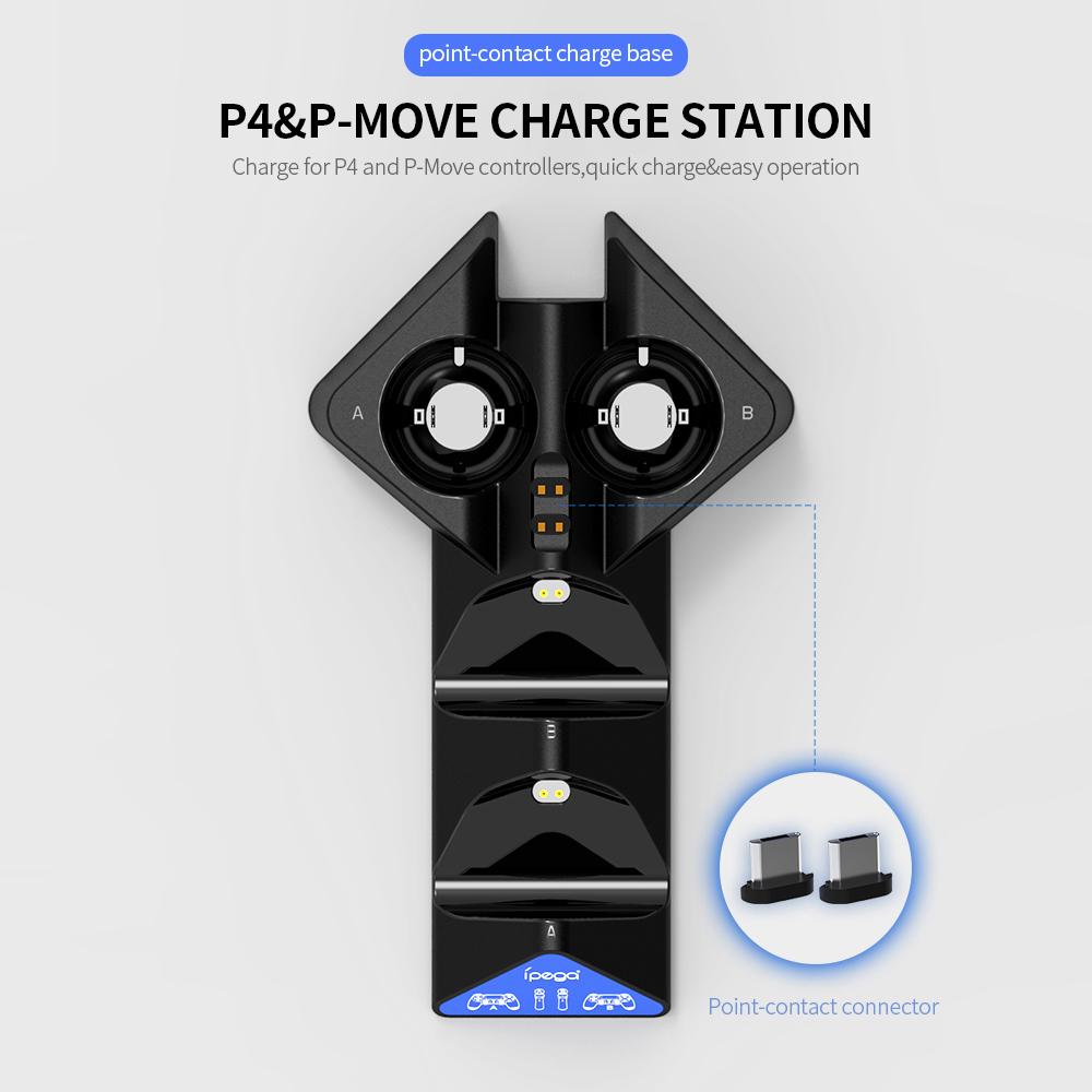 Bộ điều khiển di chuyển IPEGA PG-P4011 P4 / P trạm sạc 4 trong 1 tiếp điểm nhanh cơ sở sạc nhanh thay thế cho P4 / P4 SLIM / P4