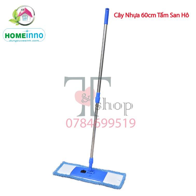 Cây Lau Nhà Cán Rút Bản Nhựa 60cm Tấm San Hô Homeinno