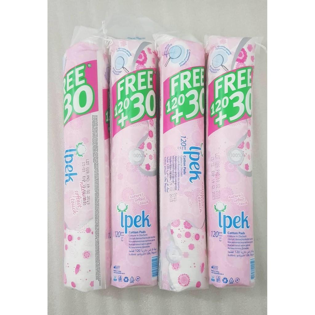 Combo 4 bông gói tẩy trang ipek 150 miếng