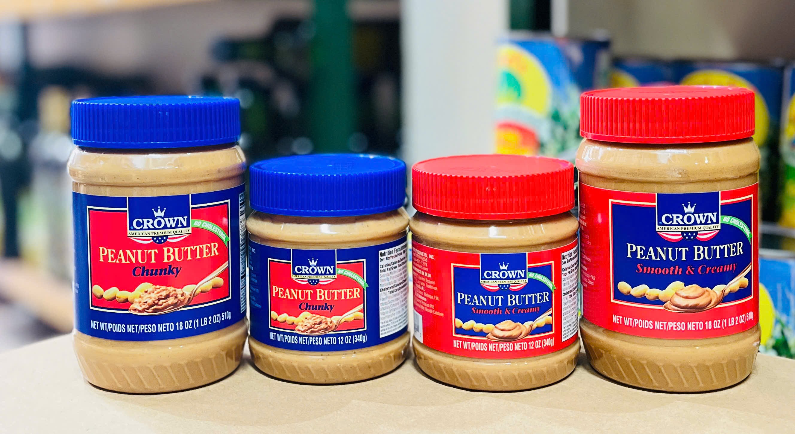 Bơ đậu phộng nghiền hạt giòn Peanut Butter Chunky hiệu Crown 510g