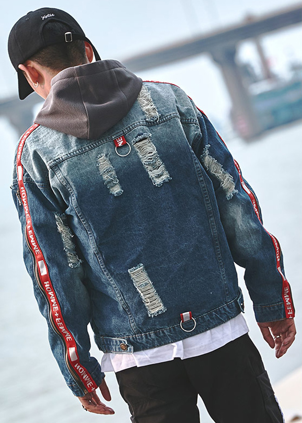Áo khoác jeans nam mẫu 015, thời trang trẻ, phong cách Hàn Quốc