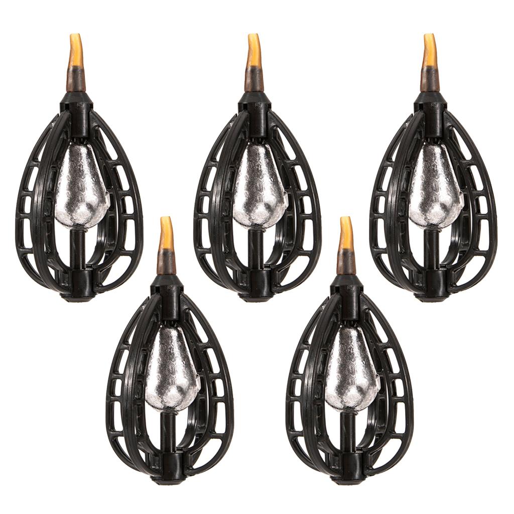 5PCS ABS Fishing Bait Cage Lure Cage Bait Fishing Basket Feeder Holder