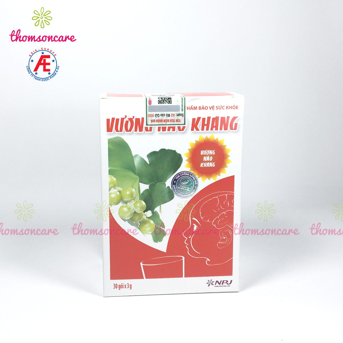 Cốm Vương Não Khang Combo Mua 6 tặng ngay 1 giúp tăng cường trí não cho bé Hộp 30 gói cốm từ thảo dược giúp trẻ tập trung, giảm tăng động