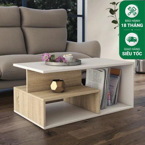 Bàn trà nhiều ngăn thiết kế mới chất liệu gỗ MDF phủ melamine FBT06