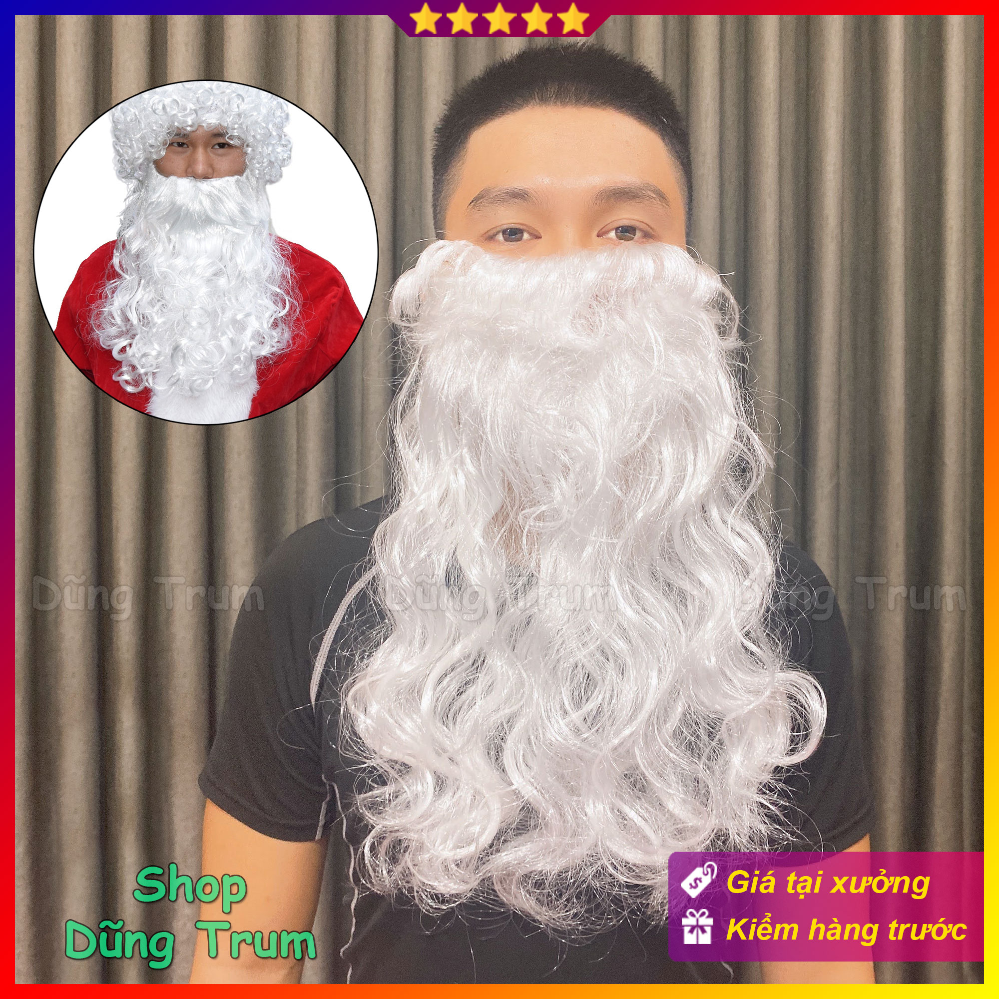 Bộ râu trắng giả hóa trang Ông già Noel