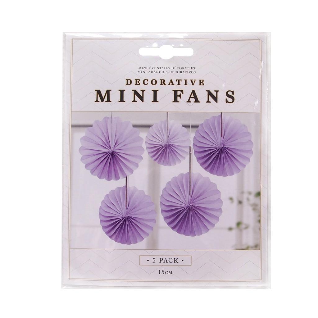 Quạt trang trí mini màu tím 5 cái Uncle Bills YE0021C