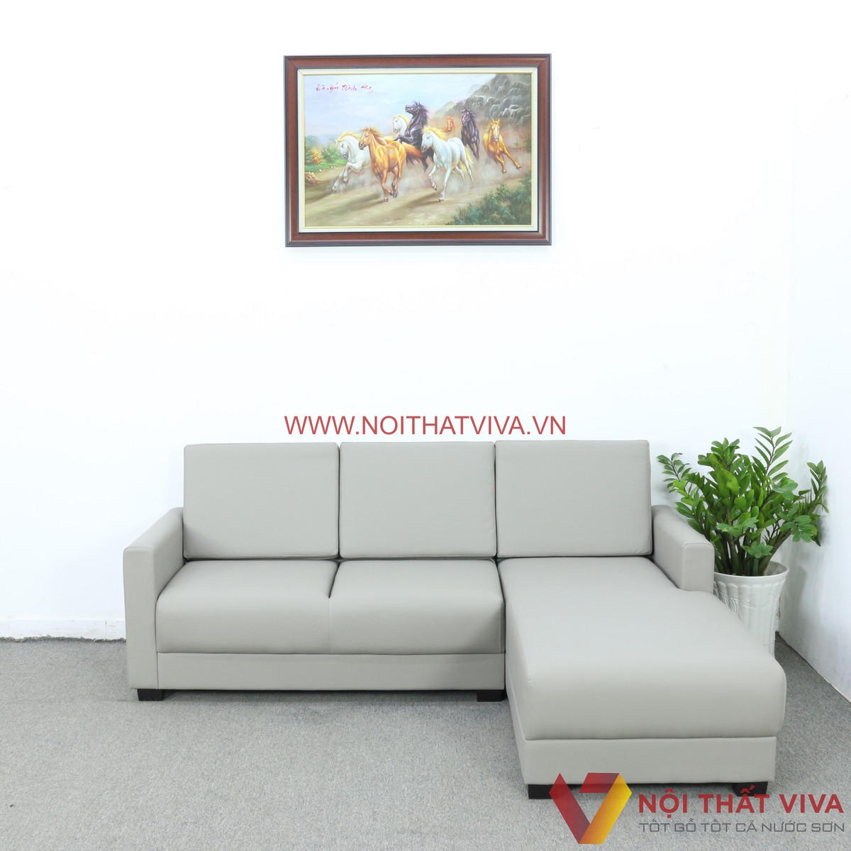Bộ Sofa Nệm Phòng Khách Góc L Màu Ghi Xám Đẹp Hiện Đại Giá Rẻ
