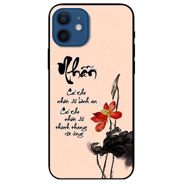Ốp lưng dành cho Iphone 12 Mini - Iphone 12 - Iphone 12 Pro - Iphone 12 Pro Max - mẫu Thư Pháp Nhẫn Nền Hồng