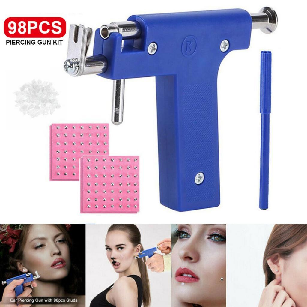 Steel Ear Body Nose Navel Piercing Machine Supply Tool Kit 49x Ear Studs