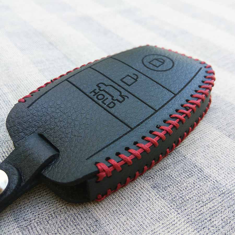 Bao da 3 nút dùng cho chìa smartkey xe hơi Kia