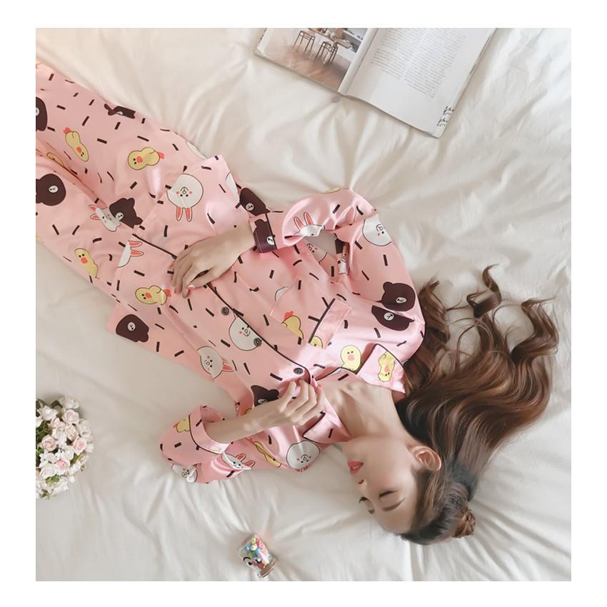 Bộ Đồ Mặc Nhà Pijama Hình Mặt Gâu Kute CDANP14