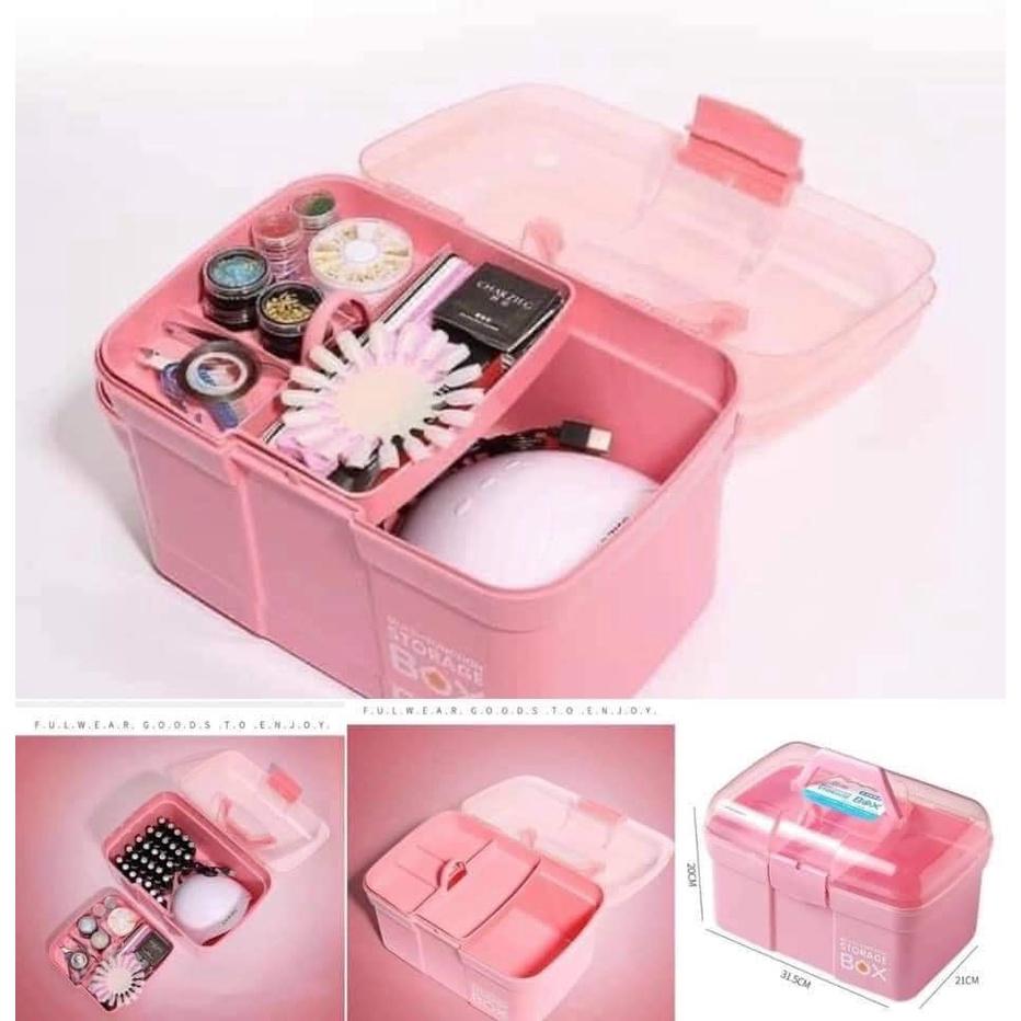 Cốp nhựa Nail & Mi, cốp nhựa hồng 2 tầng