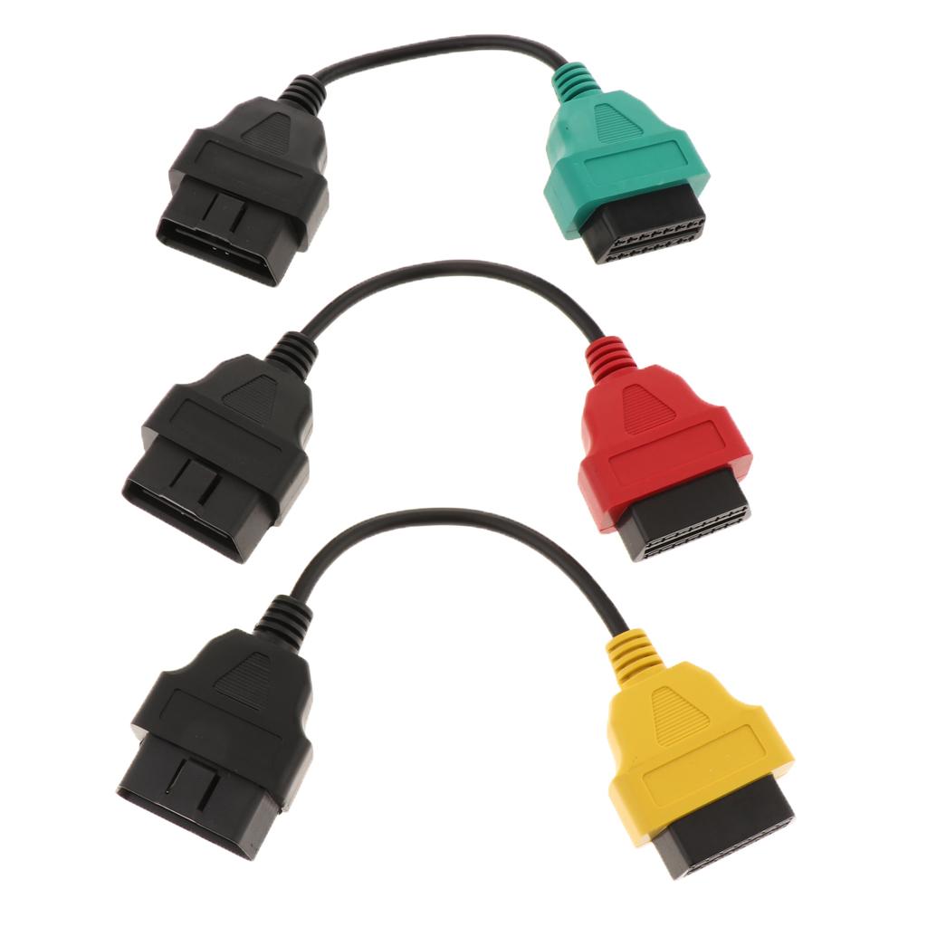 Ecu Scan 3PCS Portable ECU Scan 16Pin  Adaptors Cable Set Fit for Fiat