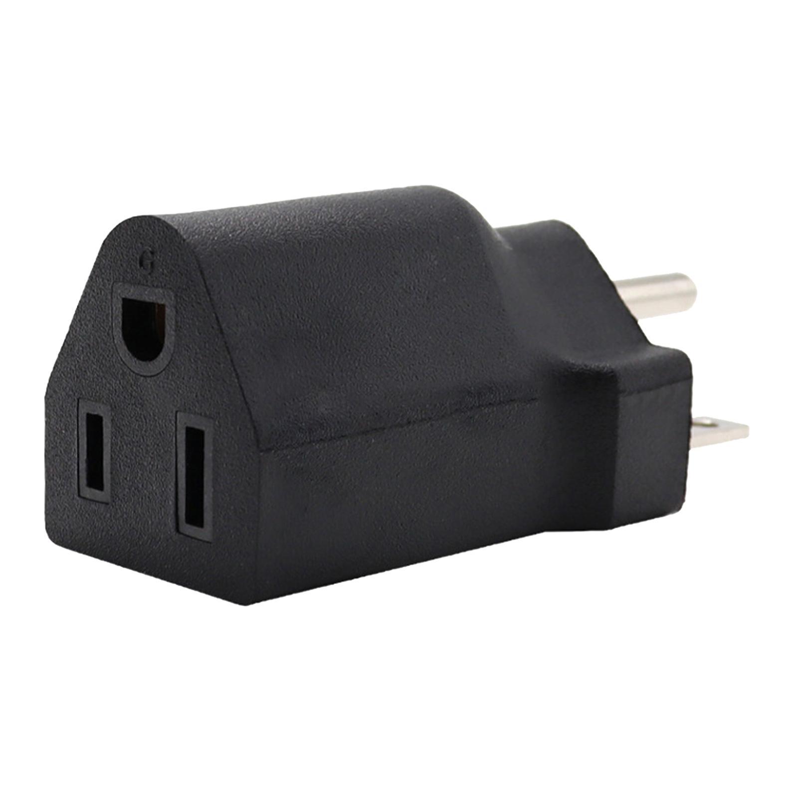 2xPortable 110-120V to 220-240V Plug Adapter Black 6-15R To 5-15R