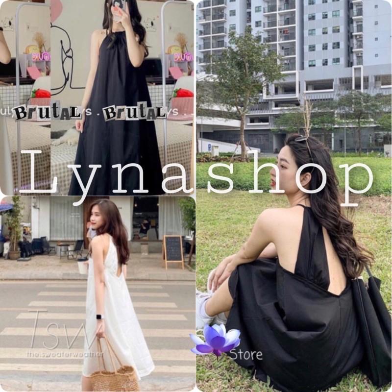 Đầm nữĐầm Yếm Nữ 3 Lỗ Khoét Lưng Yếm Nữ Ngực Bèo Dáng Rộng 2 Màu đen, trắng sang chảnh phù hợp đi biển, đi chơi, xinh