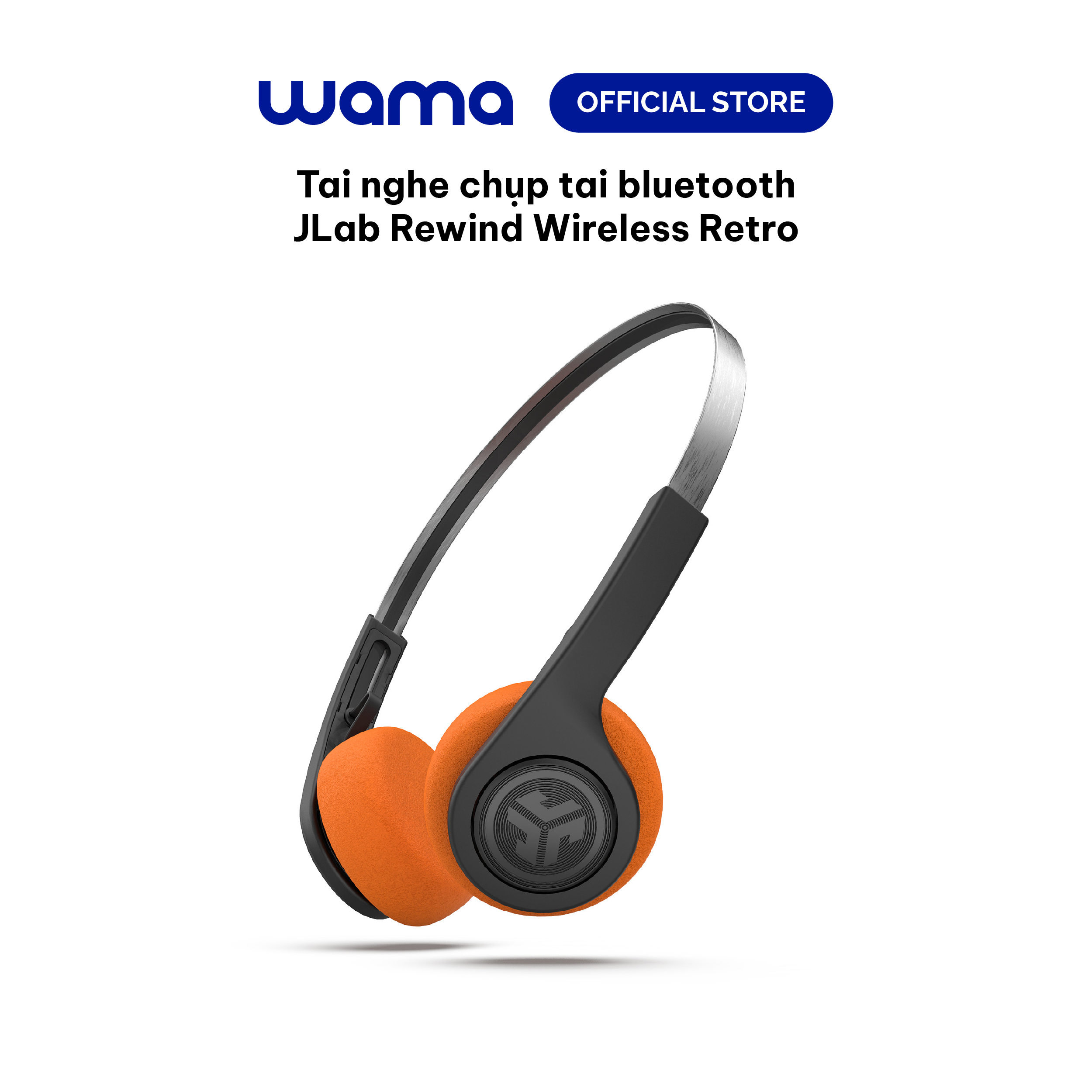 Tai nghe Bluetooth chụp tai Jlab Rewind Retro thời gian nghe 12H có sạc nhanh EQ3 Sound thiết kế nhỏ gọn hàng chính hãng - BH 2 năm 1 đổi 1