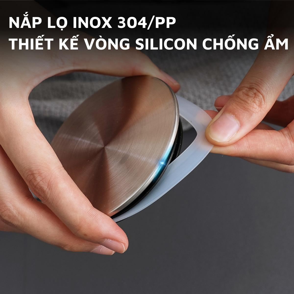 Lọ thủy tinh nắp inox 304 DandiHome đựng thực phẩm, đồ khô