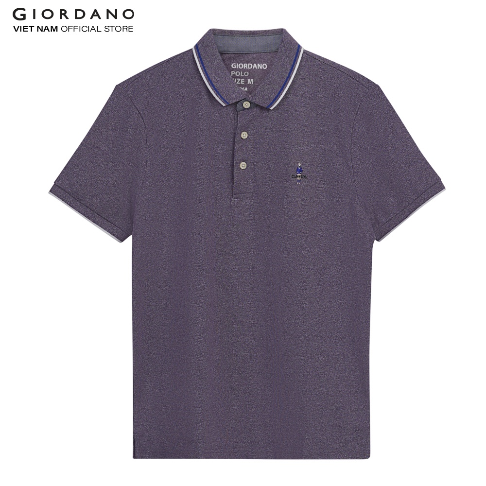 Áo Thun Nam Có Cổ Giordano Classic Polo 01011260 - 50-Tím - S