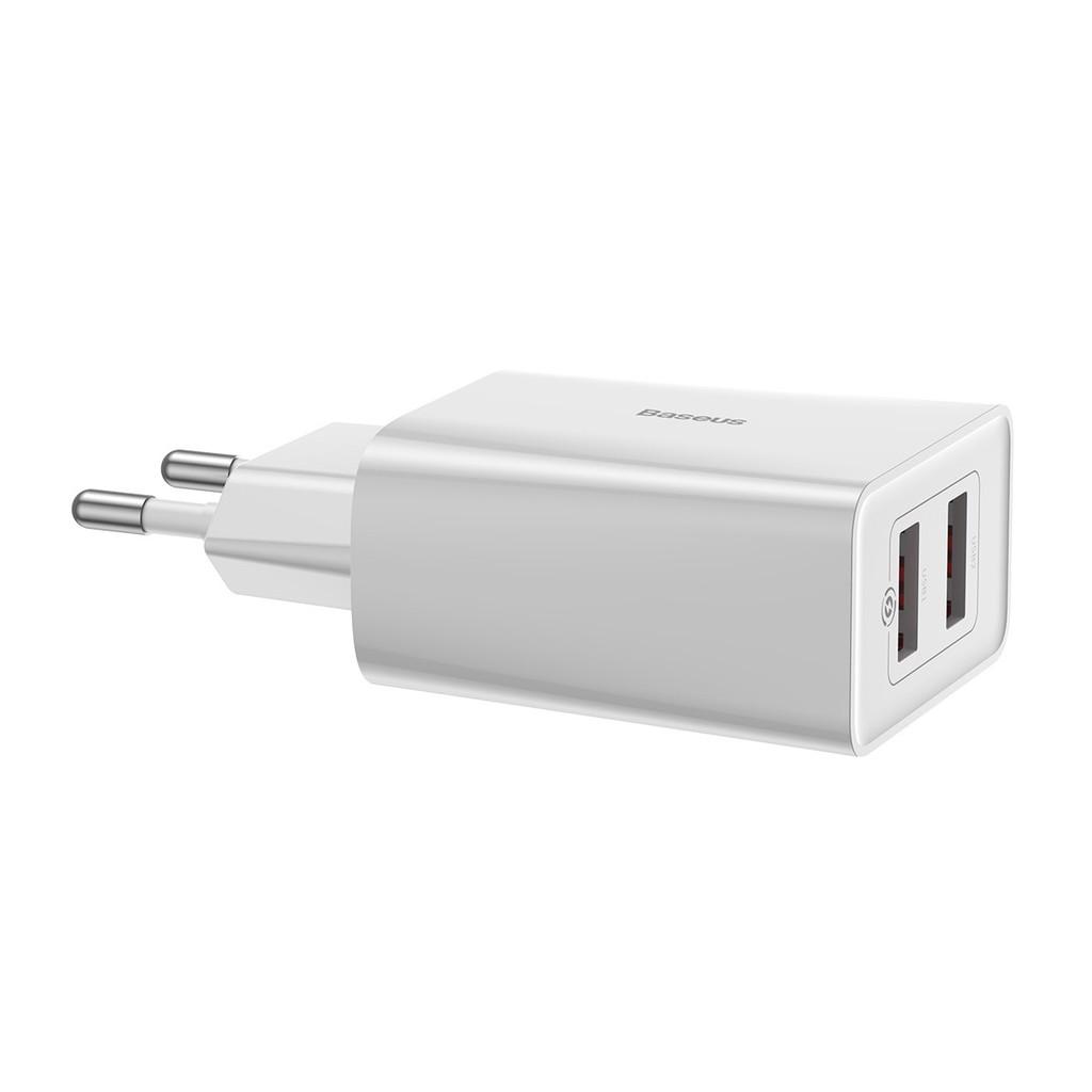 Cốc sạc nhanh Baseus Speed Mini 18W ( Dual USB, QC3.0/ PPS Quick Charger Support) -Hàng Chính Hãng