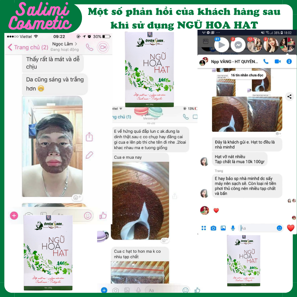 Mặt Nạ Đắp NGŨ HOA HẠT Quyên Lara - Giúp Mờ Nám, Sạch Mụn, Tàn Nhang, Trắng Da, Cân Bằng Độ Ẩm Cho Da, Làm Mát Da, Chống Dị Ứng | Trọng Lượng 200 Gram - HÀNG CHÍNH HÃNG
