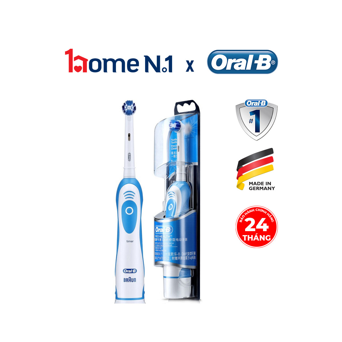 Bàn chải đánh răng pin Oral-B, hàng chính hãng 100