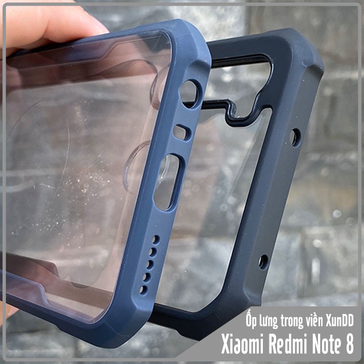Ốp lưng chống sốc cho Xiaomi Redmi Note 8 mặt lưng trong viền nhựa TPU dẻo màu XUNDD