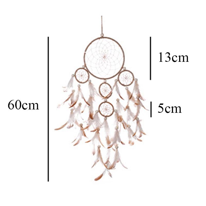 Bùa bắt giấc mơ, dreamcatcher, chuông gió trang trí 2 tầng gắn lông vũ trang trí tặng móc treo tường