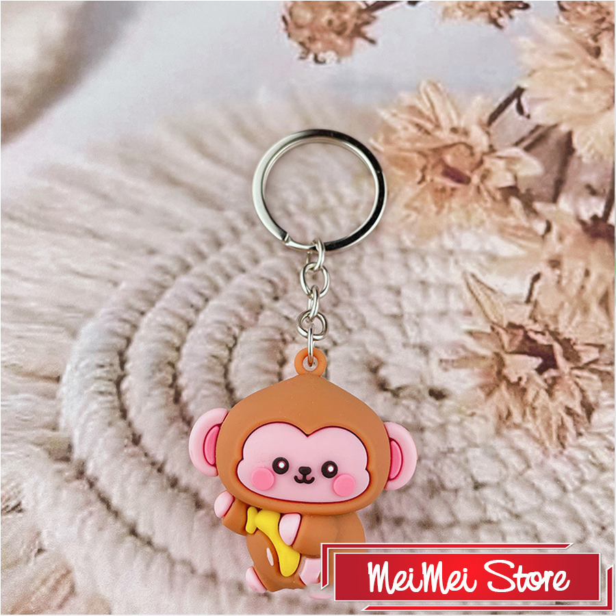 Móc khóa gấu bông, Móc khóa xe máy hình con vật cute, cực đáng yêu