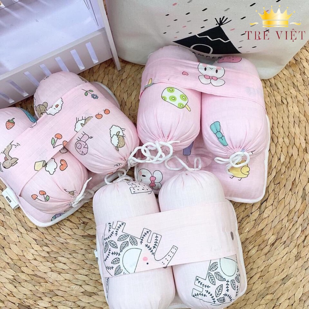 Gối chặn cho bé sơ sinh cao cấp, chất liệu vải cotton mềm mịn, cực kỳ dễ chịu - GCCB01