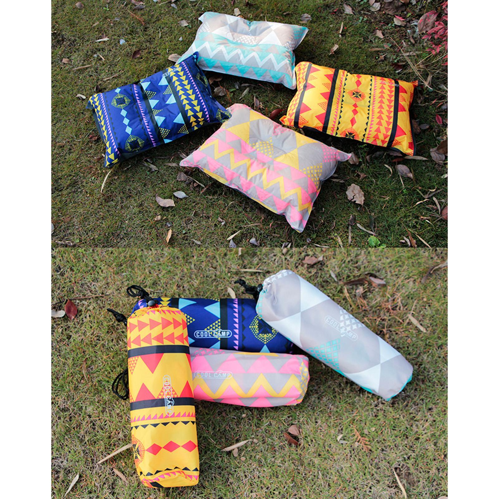 Colorful Inflating Travel Camping Pillow with Storage Bag