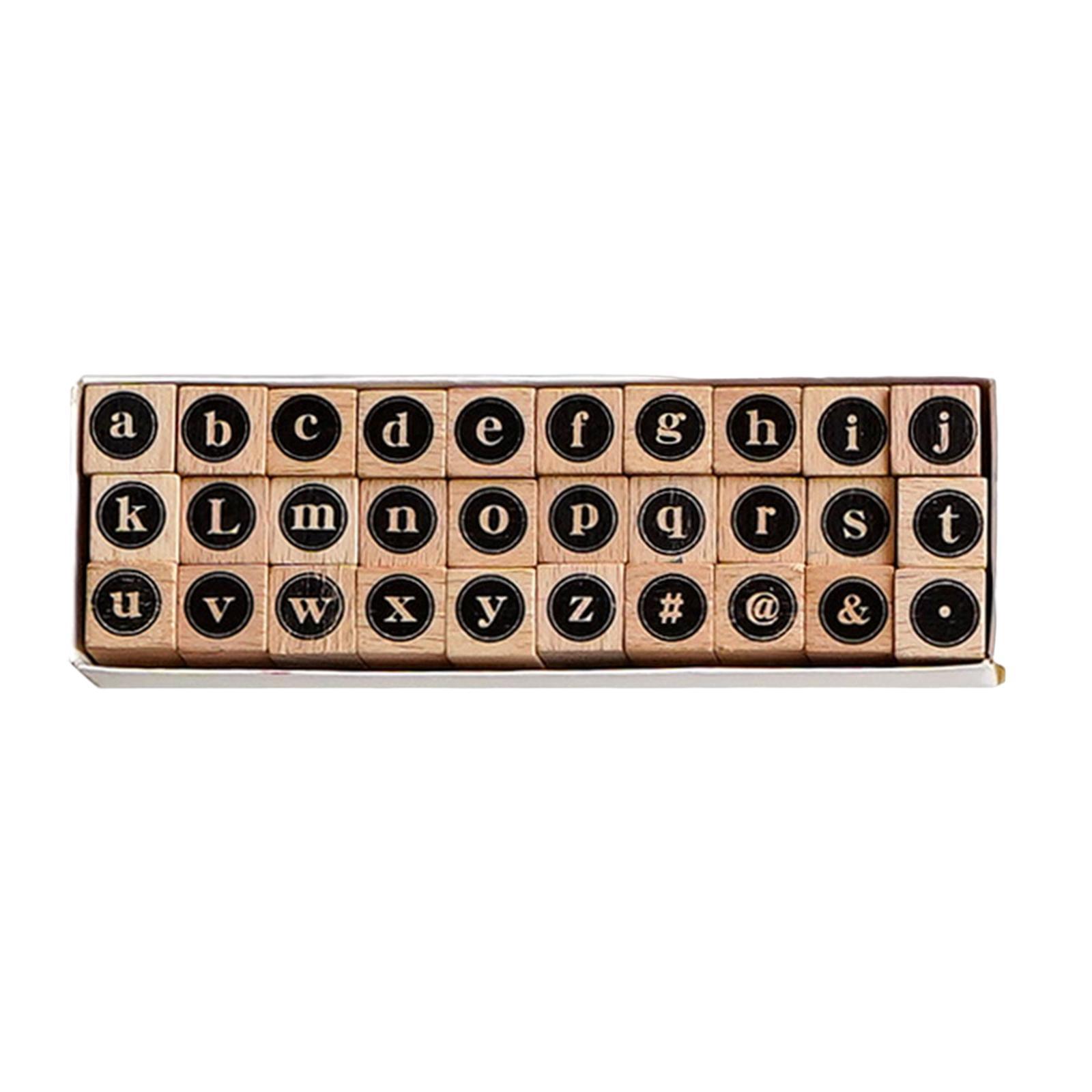 Set of Wooden Letters Rubber Stamp Set Scrapbook Stationery DIY Art Crafts