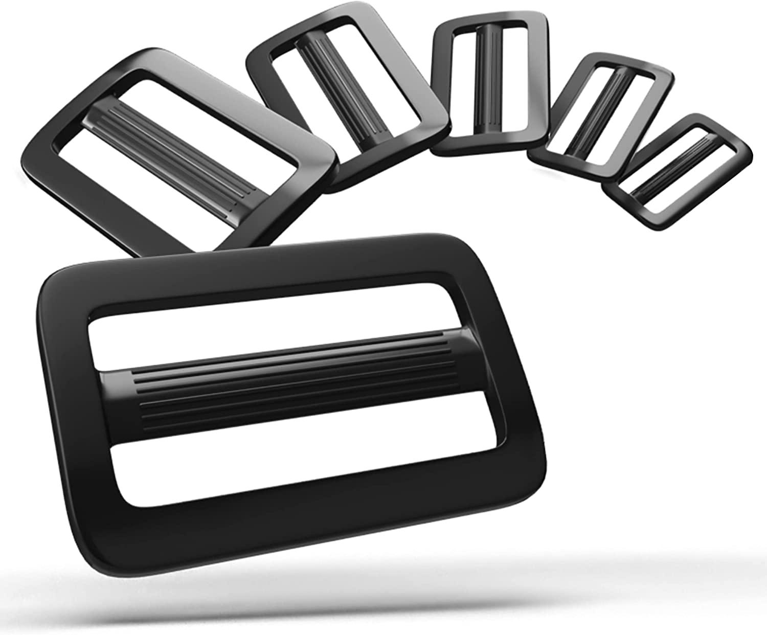 Trượt nhựa 10 miếng | Đen | Buckle ba lô | Nút dây đai | Đầu điều chỉnh nhựa đeo ba lô có thể điều chỉnh