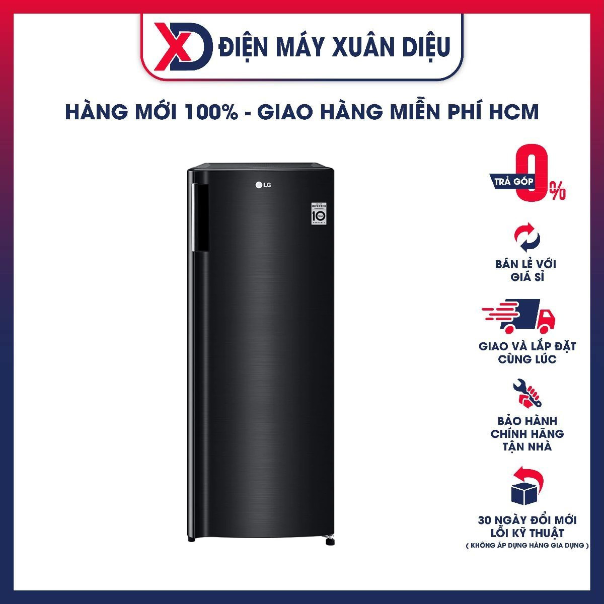 Tủ Đông Inverter LG GN-F304WB (165L) - Hàng chính hãng - Giao HCM và 1 số tỉnh thành