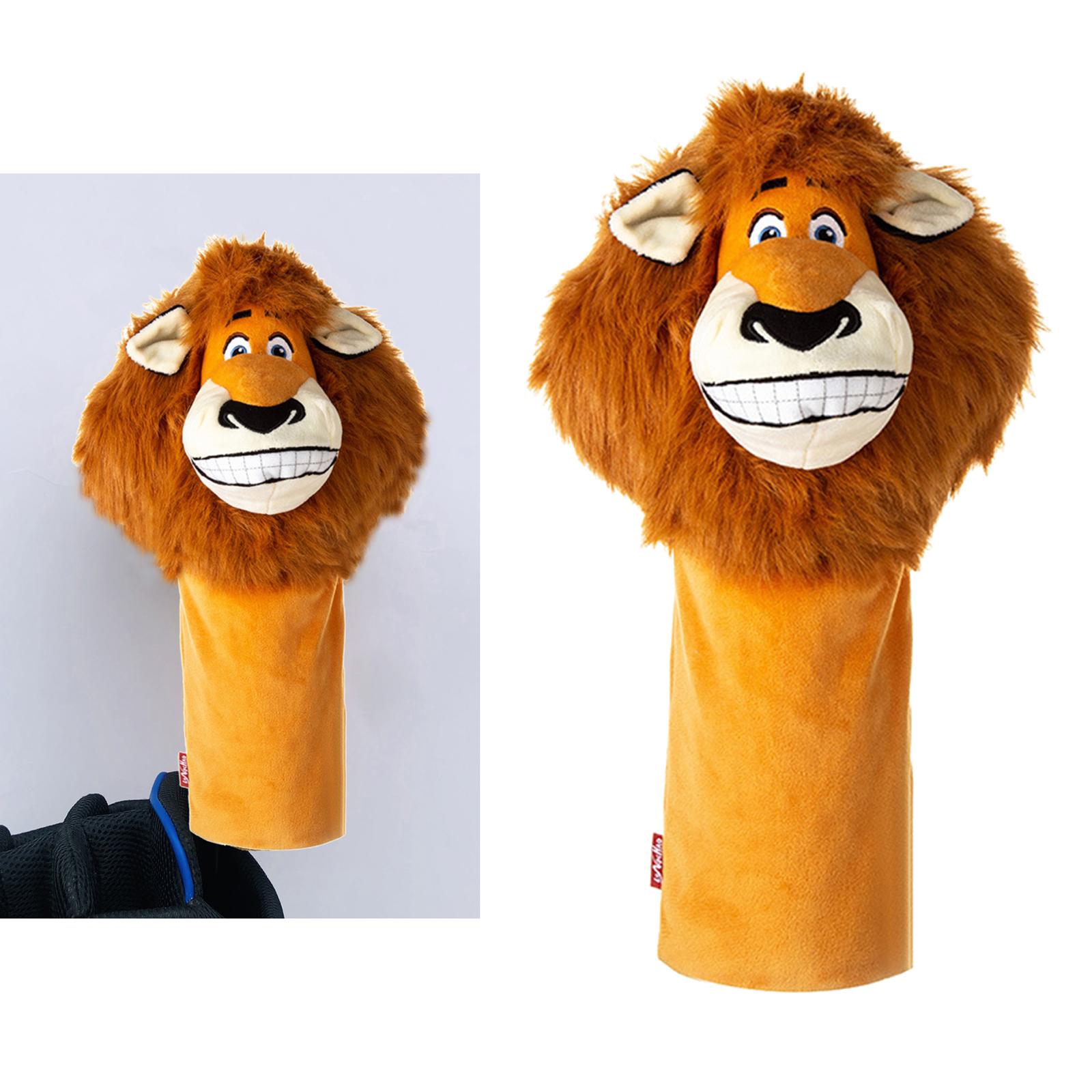 Cute Plush Golf Head Cover Animal Lion Club No.1 Driver Headcover Protective Professional Universal Club Carrying Protector Accessories for Golfer
