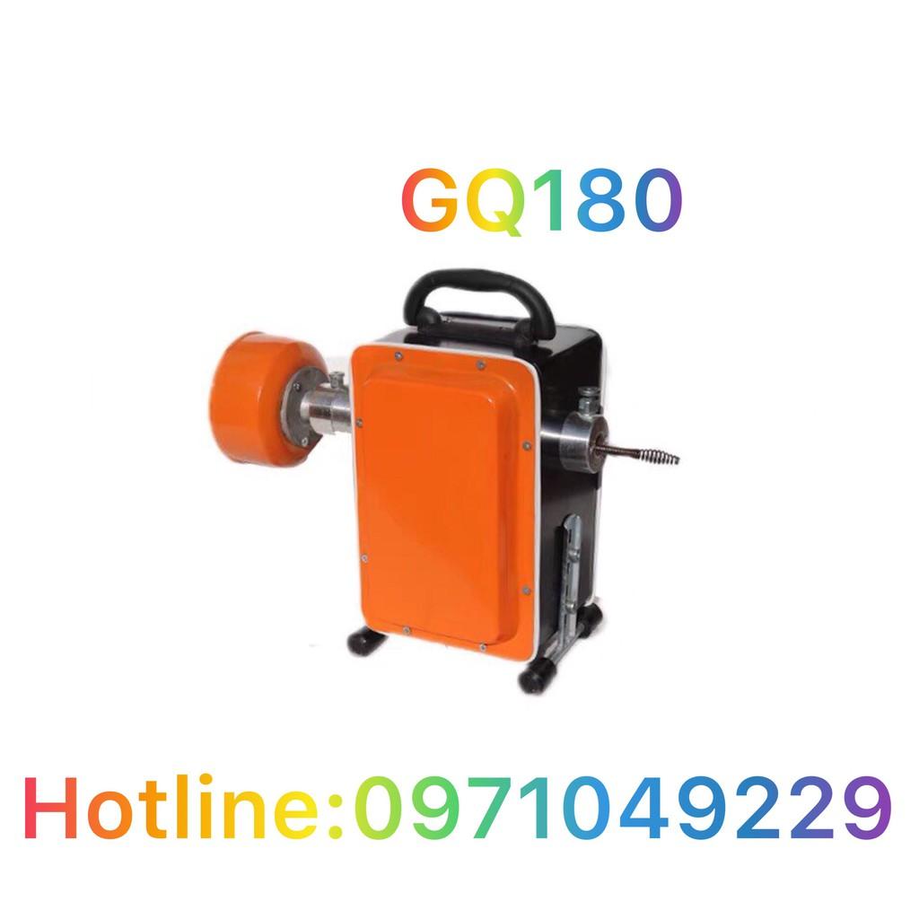 Máy thông tắc cống, đường ống GQ180 công suất 900W kèm theo 2 cuộn dây phi 8, 16 và 6 bộ đầu thông tặng thêm bộ gang tay