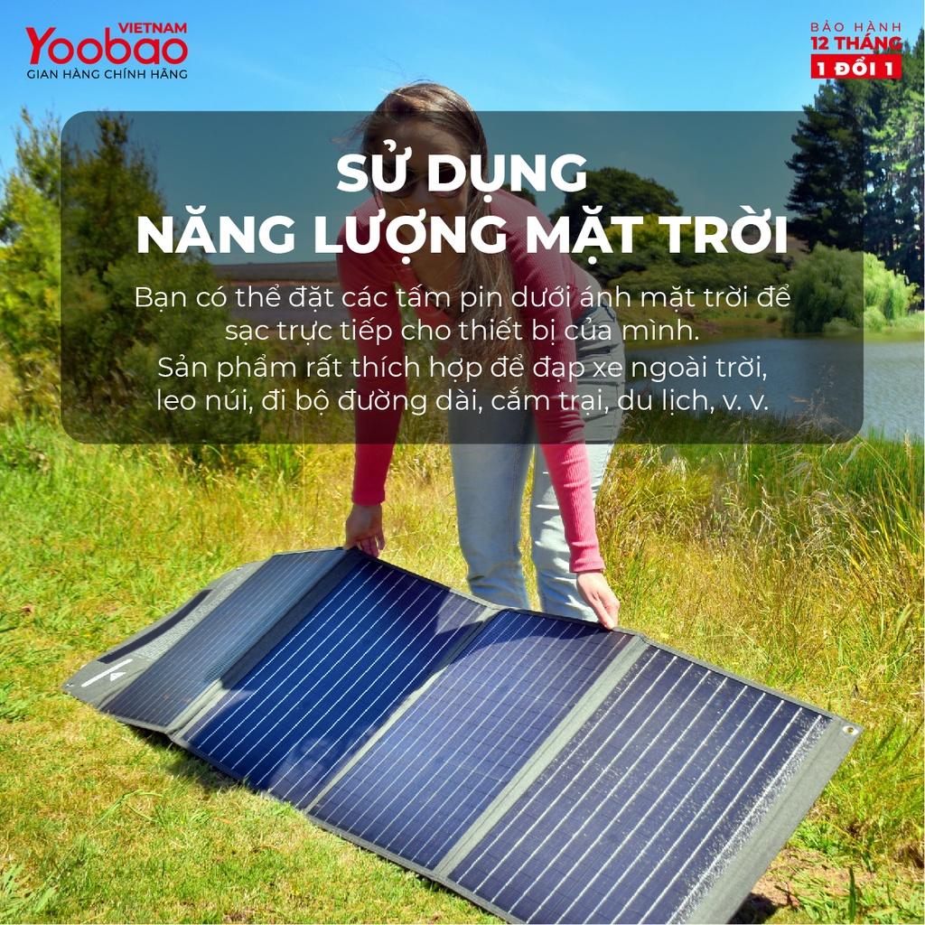 Tấm pin năng lượng mặt trời YOOBAO Solar Panel - Công suất 100W - Dùng cho cắm trại ngoài trời - Hàng chính hãng