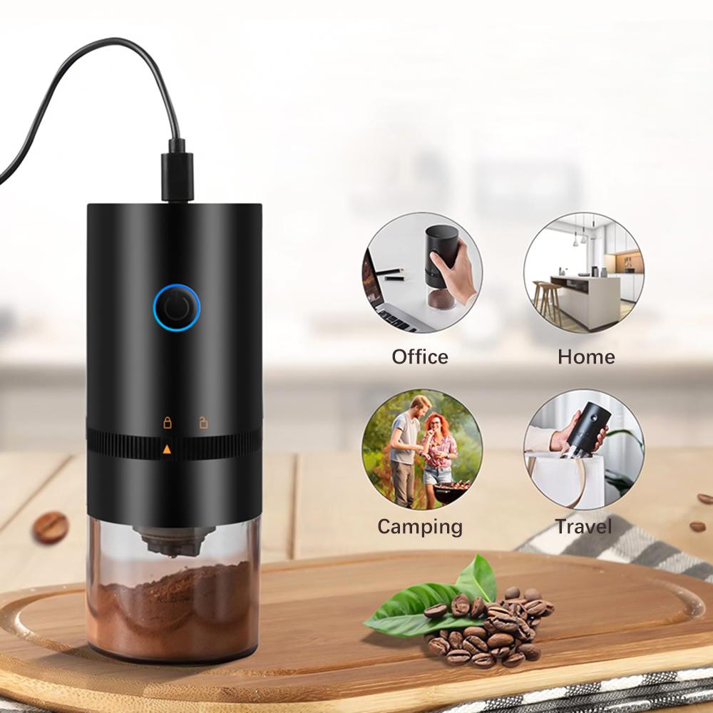 Máy xay cà phê Mini Electric BURR di động có thể điều chỉnh với buồng chứa tháo rời, xay mịn