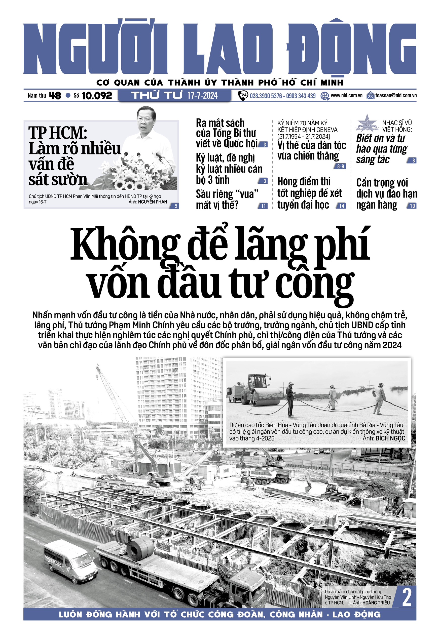Nhật báo Người Lao Động từ ngày 15-07-2024 đến 21-07-2024